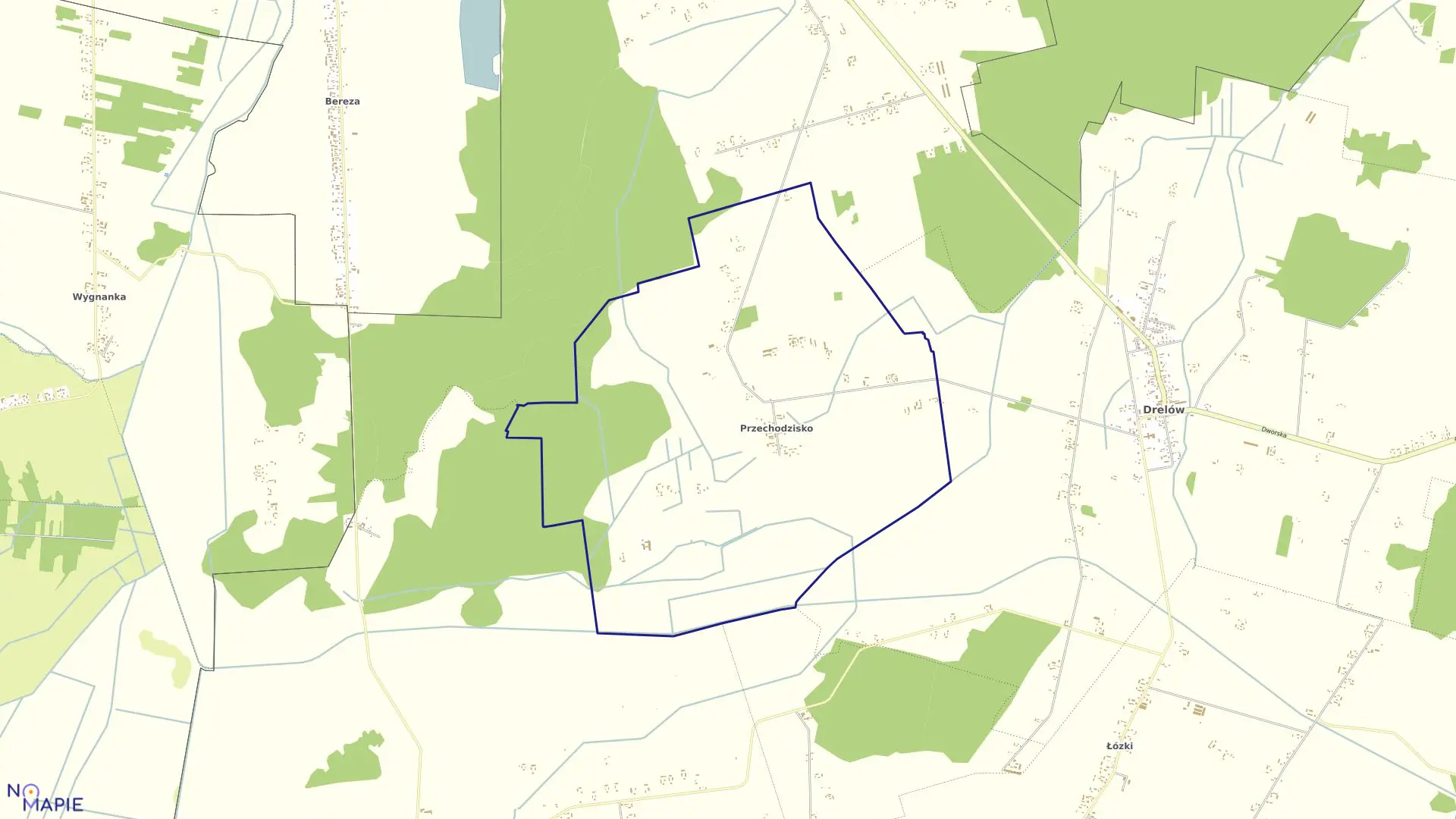 Mapa obrębu PRZECHODZISKO w gminie Drelów